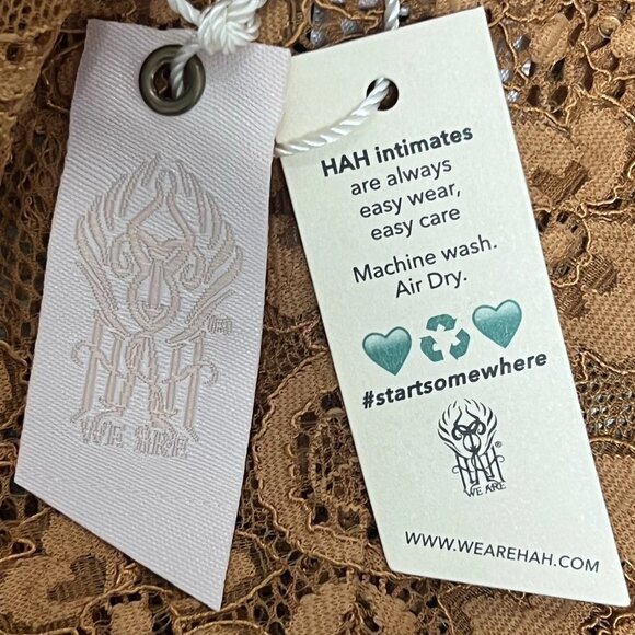 NWT Free People x WE ARE HAH Chase Me Down Panty Large Brown Sugar Lace - Picture 10 of 15